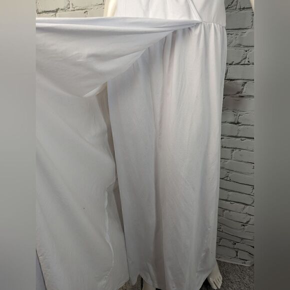Faux wrap maxi dress, white jersey long dress size XL NWT - Picture 3 of 7